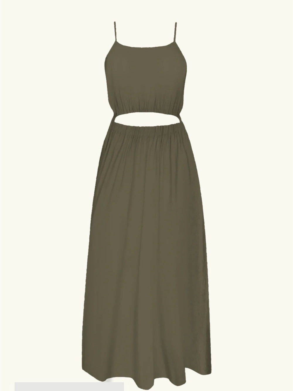 Acacia Size M Caius Olive Cutout Maxi Dress with Spaghetti Straps New with Tags